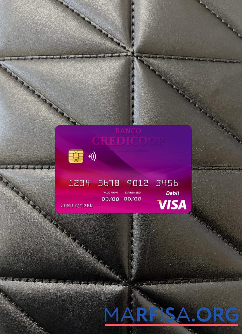 Printable Argentina bank Credicoop visa card photolook front template